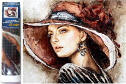 NORIMPEX - Puzzle Pictura cu diamant: Doamna la palarie 30x40cm - 1 - 39 piese