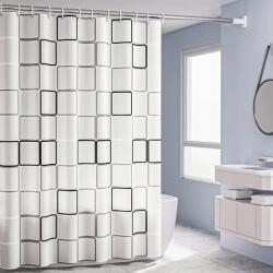  Fürdőszobai Zuhanyfüggöny Fürdőkádhoz 180 x 180 cm 12 akasztóval Minta (8430)