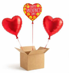 Balloons4party Set 3 baloane folie inima heliu Happy Valentines Day 45 cm