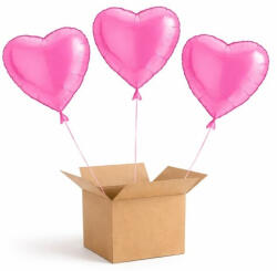 Balloons4party Buchet 3 baloane inima roz 45cm