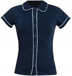 Metersbonwe Női Blúz Póló Galléros Rövid Ujjú Sötétkék S 155 80