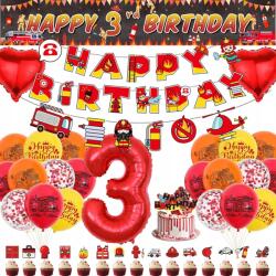  Tűzoltó Szülinapi Dekoráció Szett 3 Születésnapi Fiú