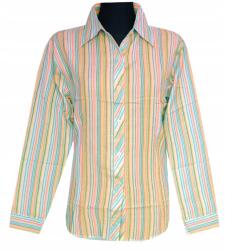  Női Blúz Ing Hosszú Ujjú Narancssárga Vonalak XL 42 MODELL: 120N