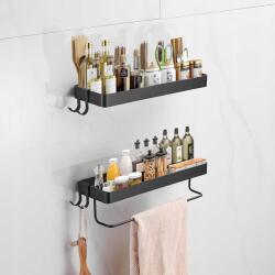  Falra szerelhető Fürdőszobai Konyhai Polc 35cm Fúrás Nélkül Törölközőtartóval (B0DDLCW7F1)