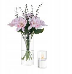  Üveg Dekorációs Vázák 2 db 10 és 20 cm Átlátszó Hengeres (B09YD4NYGS-1)