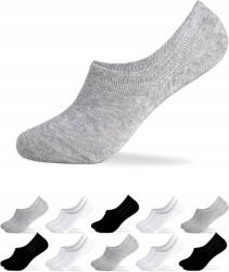  10 pár Női Boka Zokni Szett Fehér Szürke Fekete Méret 39-42 (B0BQ3V72L3)