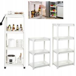 Hooha Konyhai Polc 4 Szintes Kerekeken, Vízszintes, Polc Akasztókkal (ZWJMG-4-W NN0)