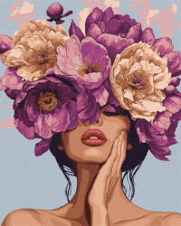 Ideyka Set pictura pe numere, cu sasiu, Melodie florala, 40x50 cm (KHO8416)