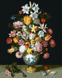 Ideyka Set pictura pe numere, cu sasiu, Simfonie florala - Ambrosius Bosschaert , 40x50 cm (KHO3210)