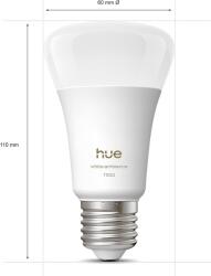 Philips Смарт LED димируема крушка Philips Hue WA E27 White ambience, 2 бр, 8.1W, 1100 lm, E27, 100-240V, бяла светлина 1 000-20 000К (BT, Zigbee, HomeKit, Google, Alexa, SmartThings) (929003854902)