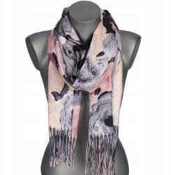 Versoli Divatos női sál puha absztrakt virág motívum fekete díszítéssel (RC-19-3)