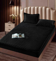 Jojo Home Husa de pat matlasata tip topper + 2 fete de perna 50x70cm, neagra - D094 (D094.1)
