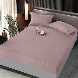 Jojo Home Husa de pat cu elastic damasc satinat, roz pudra, 180x200cm-D109 (D109)