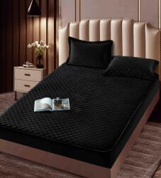 Jojo Home Husa de pat matlasata tip topper + 2 fete de perna 50x70cm, neagra - D094 (D094.2)