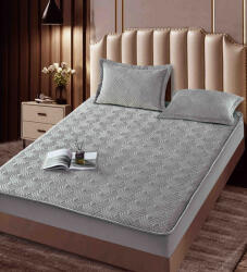 Jojo Home Husa de pat matlasata tip topper + 2 fete de perna 50x70cm gri deschis - D102 (D102.2)