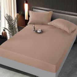 Jojo Home Husa de pat cu elastic damasc satinat, bej, 180x200cm-D108 (D108)