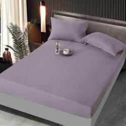 Jojo Home Husa de pat cu elastic damasc satinat, gri lila, 180x200cm-D106 (D106)