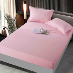Jojo Home Husa de pat cu elastic damasc satinat, roz, 180x200cm-D107 (D107)