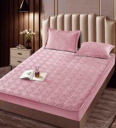 Jojo Home Husa de pat matlasata tip topper + 2 fete de perna 50x70cm, roz - D093 (D093.2)