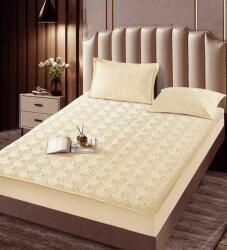 Jojo Home Husa de pat matlasata tip topper + 2 fete de perna 50x70cm, crem - D092 (D092)