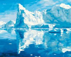 Alkotásutca Felhőfehér jéghegy - Számfestő készlet kereten 40x50