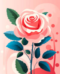 Alkotásutca Pink rózsa - Számfestő készlet kereten 40x50