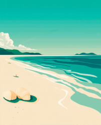 Alkotásutca Kék partvonal - Számfestő készlet kereten 40x50