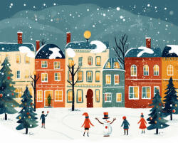 Alkotásutca Karácsony estéje - Számfestő készlet kereten 40x50