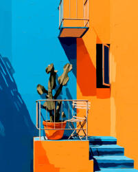 Alkotásutca Minimalista erkély - Számfestő készlet kereten 40x50