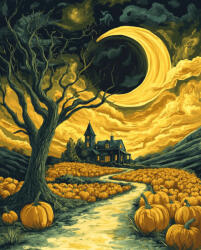 Alkotásutca Sárga éjszaka3 - Számfestő készlet kereten 40x50