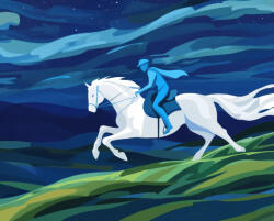 Alkotásutca Kék lovas - Számfestő készlet kereten 40x50