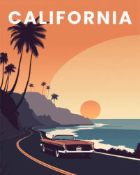 Alkotásutca Kalifornia - Számfestő készlet kereten 40x50