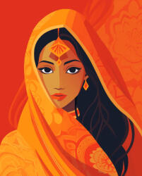 Alkotásutca Indiai szépség - Számfestő készlet kereten 40x50