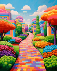 Alkotásutca Kromatikus sétány - Számfestő készlet kereten 40x50