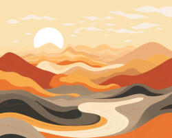 Alkotásutca Sivatagi táj- Számfestő készlet kereten 40x50