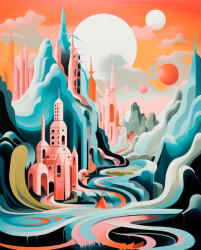 Alkotásutca Túl a valóságon - Számfestő készlet kereten 40x50