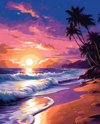 Alkotásutca Lila hullámok - Számfestő készlet kereten 40x50