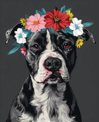 Alkotásutca Virágos bull - Számfestő készlet kereten 40x50