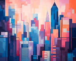 Alkotásutca Színes város - Számfestő készlet kereten 40x50