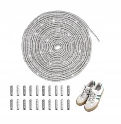  Cipőfűző Ezüst Fényes 5 méteres fényes Diy cipőfűző végek (5m)