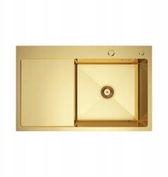 Melanstar Acél egymedencés mosogató balos csepegtetővel 78x49 cm Arany Melanstar (MEL7849RG)