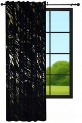 NOW-ART Kész velúr függöny 140x240 márvány fekete arany velúr mintával (Marmur 240 czarny)