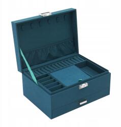  3 rétegű ékszerdoboz-rendező sötétzöld 24 * 17 * 11cm (HG-HSYXF-6299)