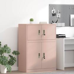 vidaXL Шкаф за съхранение Розово 80 x 40 x 40 cm Стомана (891671)