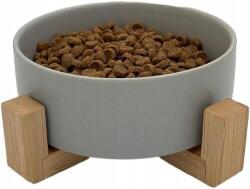  Kerámia tál Kutyáknak Macska 480ml Bambusz Csúszásgátló Állvánnyal (B0DZ2SR1M9)
