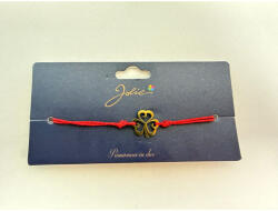 Flippy Martisor Bratara Primavara, Textil si Inox, Jolie, Snur Rosu, Model Trifoi, Auriu (teo-165190)