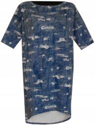 Bergamo Ruha Térdig Érő Hosszú Tunika Rövid Ujjú Blúz Kék S 36 MODELL: 542