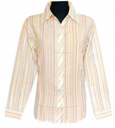  Női Blúz Hosszú Ujjú Ing Narancssárga Sárga Vonalak 44 MODELL: 116E