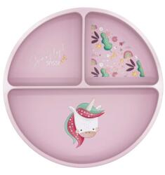 Sassi Силиконова чиния за хранене с вакуум - Sassi, Еднорог (SSSI0689)