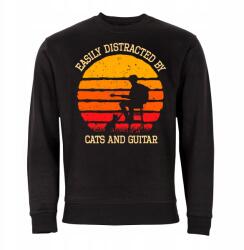 Rule Out Fekete Zenei Pulóver Zenészeknek Macskákkal És Gitárral